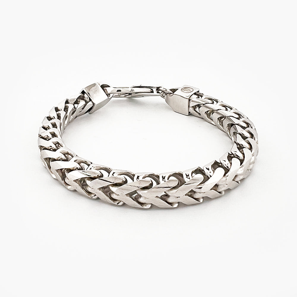 Mens bracelet deals silver