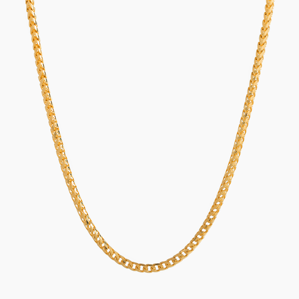 2mm Diamond Cut Franco Chain, 22k Gold