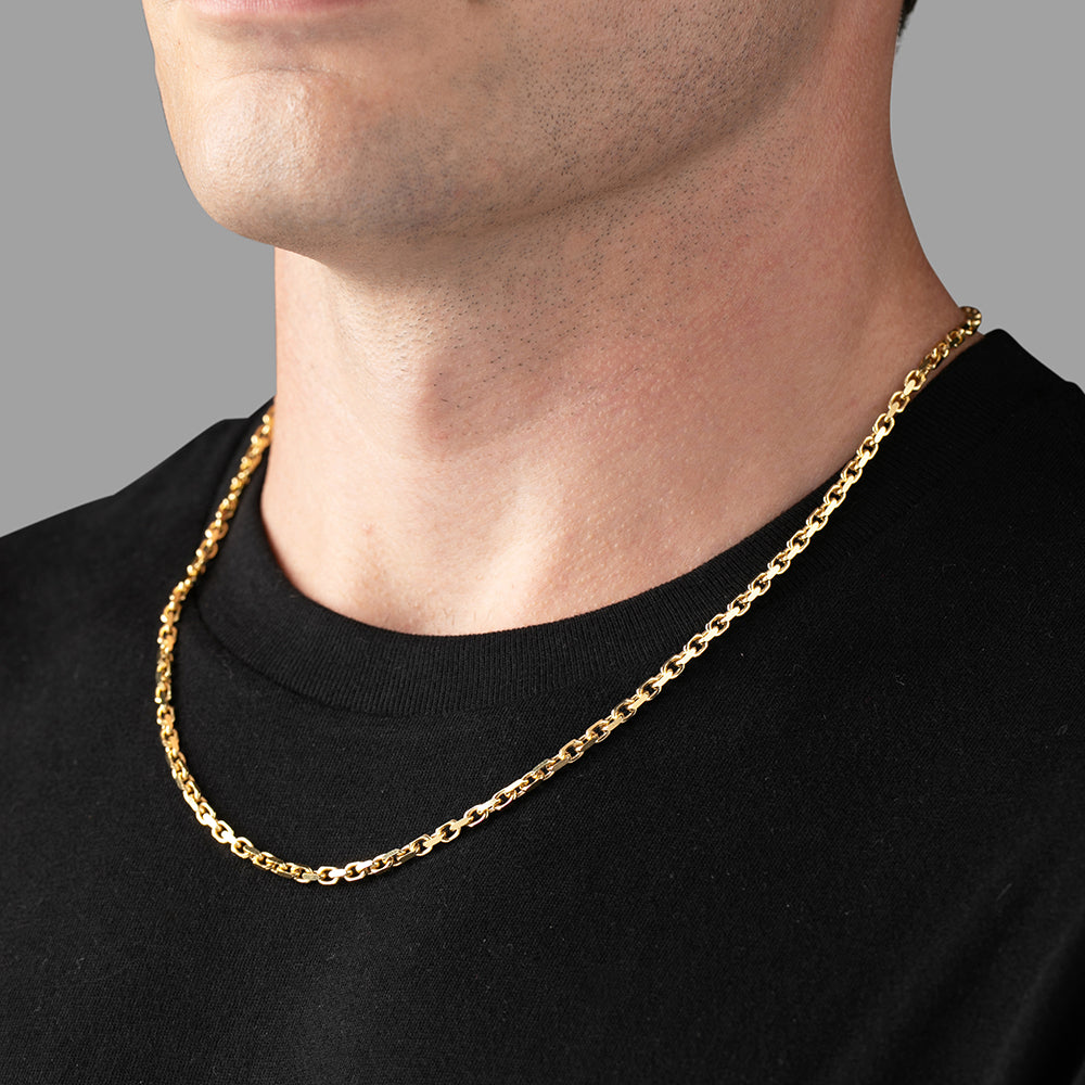 3mm Forza (Heavy Link) Chain, 14k Yellow Gold