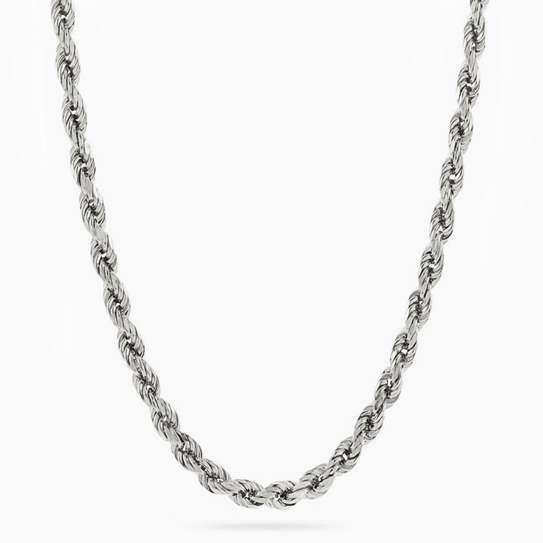 4mm silver rope chain diamond cut