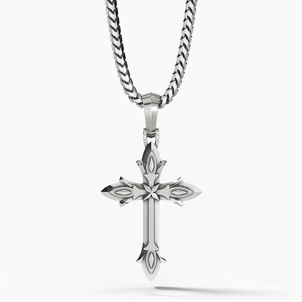 Cross pendant in sterling silver and solid outlet gold 14K