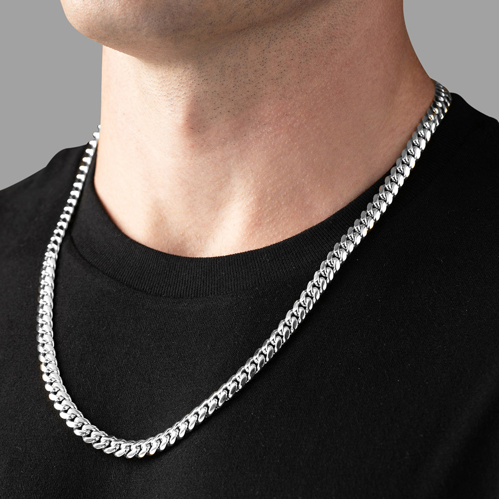 7mm Silver Miami Cuban Link Chain