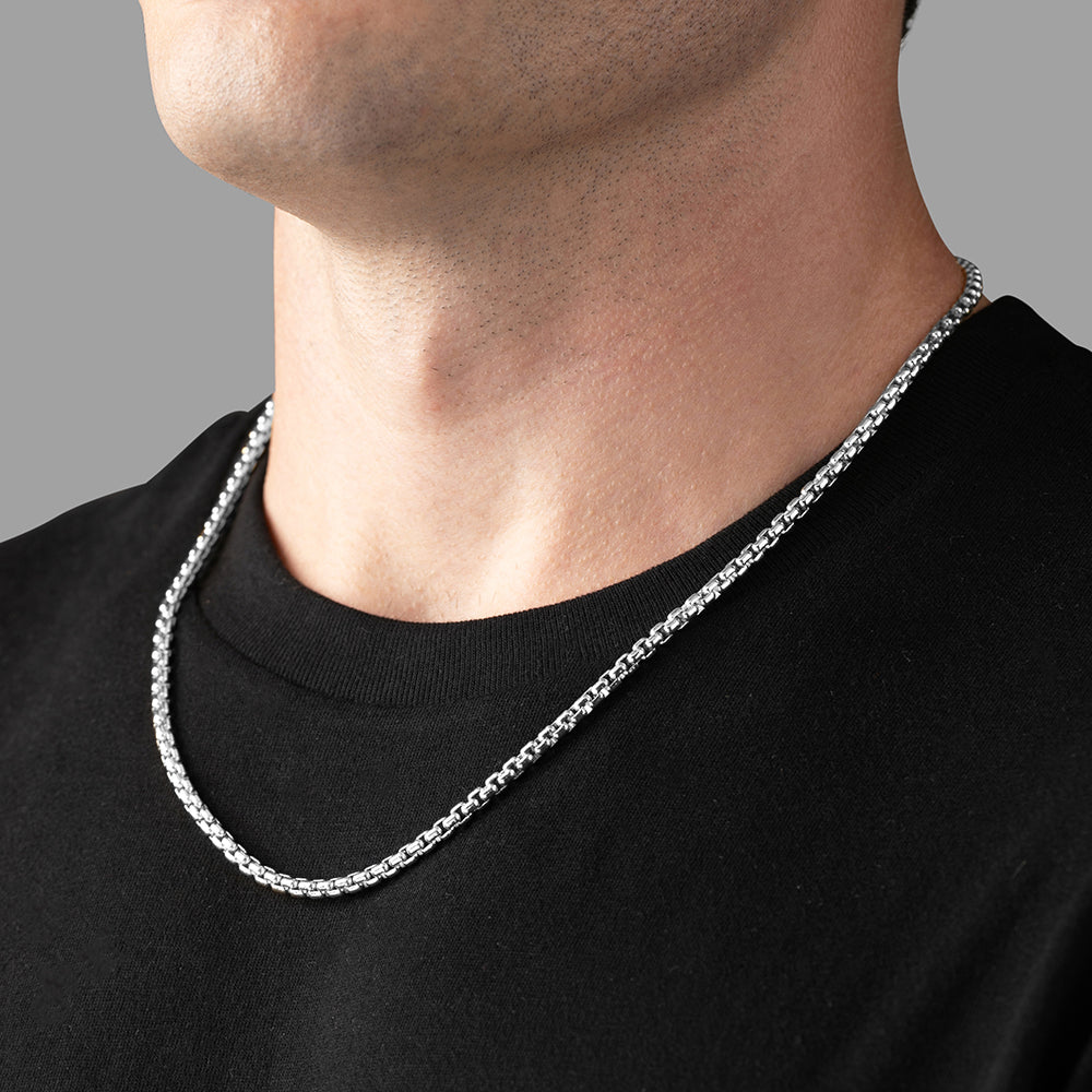 3.5mm Silver Round Box Chain