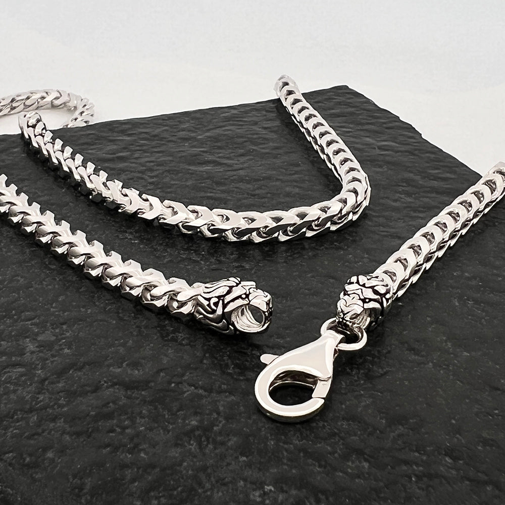 Black Franco Chain, 4mm 24 inches. silver with 2024 black finish