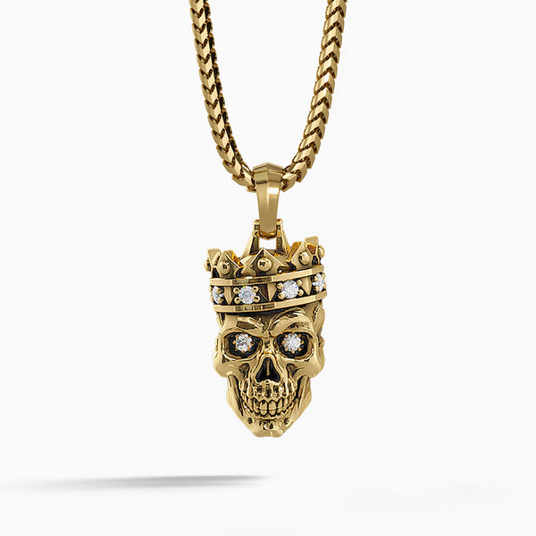 Real White Gold Skull Necklace and outlet Box Chain