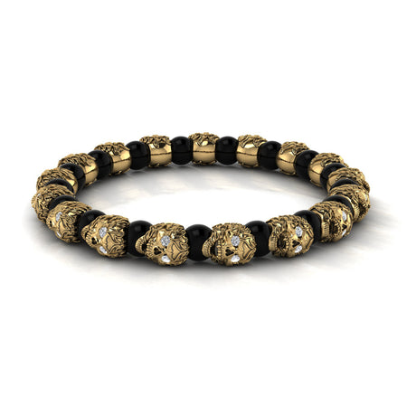 Buy Gold Plated Bracelet Black Beads Bracelet Gold Bracelet Thin Bracelet  Minimal Beaded Bracelet Rosary Chain Bracelet Online in India - Etsy