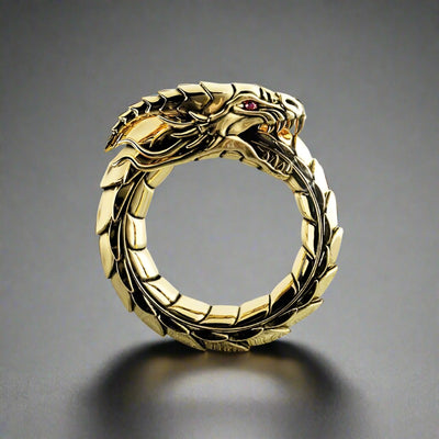 Mens Gold Dragon Ring | Ruler of all dragon rings! | Unique Mens Ring ...