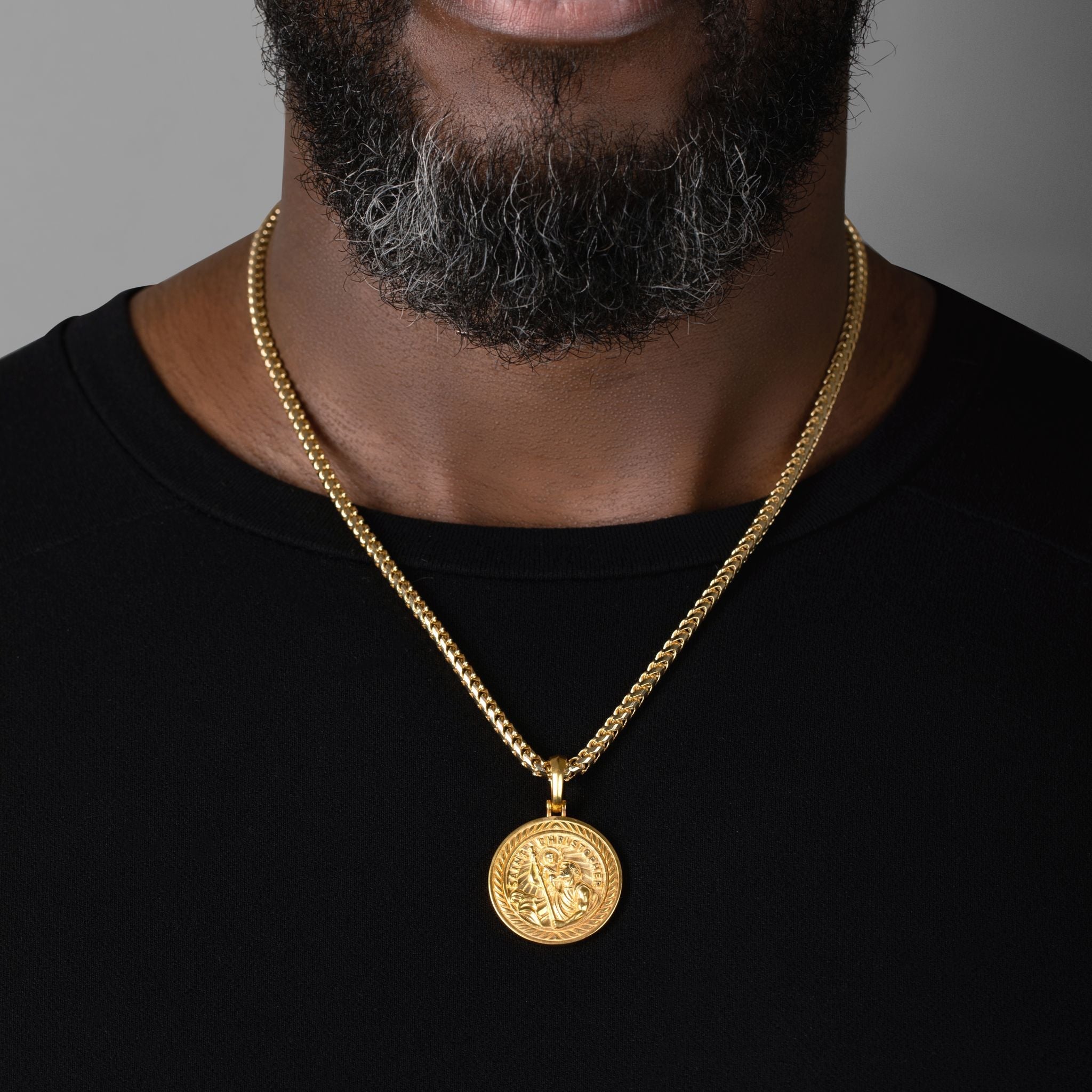 14k Real Solid Gold Saint Christopher Medallion, St. Christopher Pendant  Patron of Travelers, Religious Pray for Us Medal Protection Gifts - Etsy