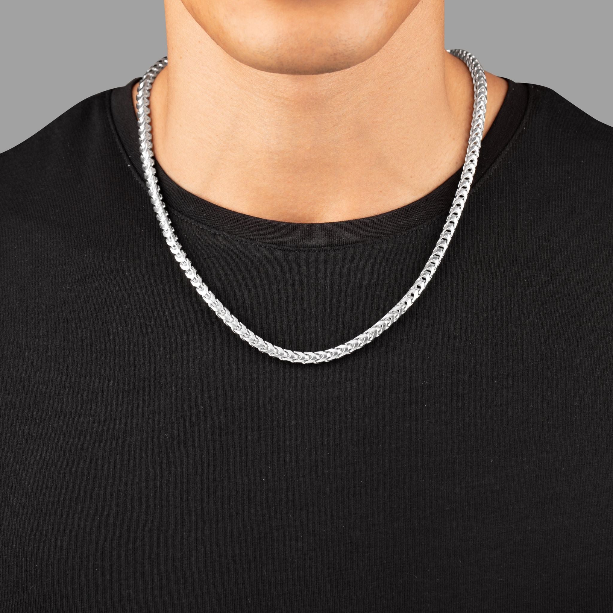 5mm Silver Franco Chain, Silver Chain for Men, Proclamation Jewelry 24 Inches