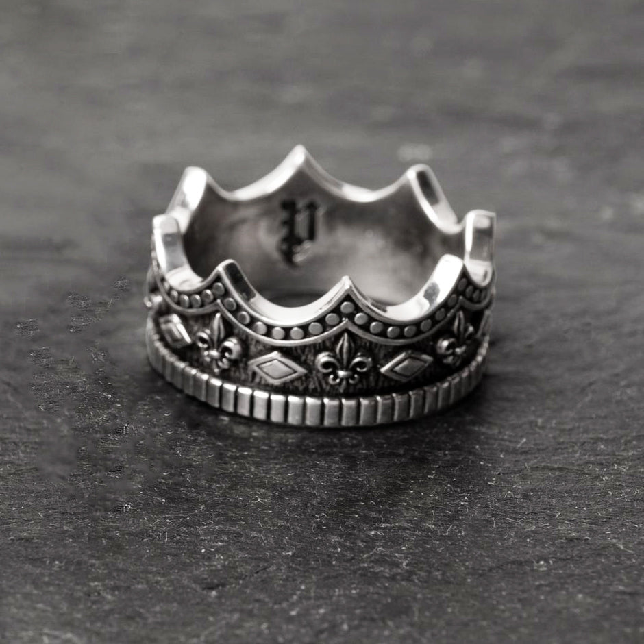 Crown Lion King Sterling Silver Ring - The Gothic Merchant